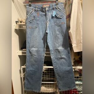 Vintage Denim Jeans with Pocket Details